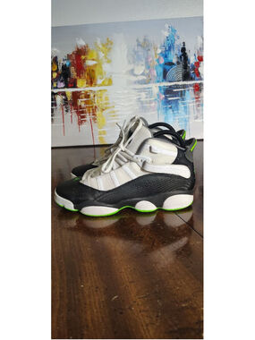 Nike Air Jordan 6 Rings GS Basketball Shoes 323419-130 White Green Size 7Y